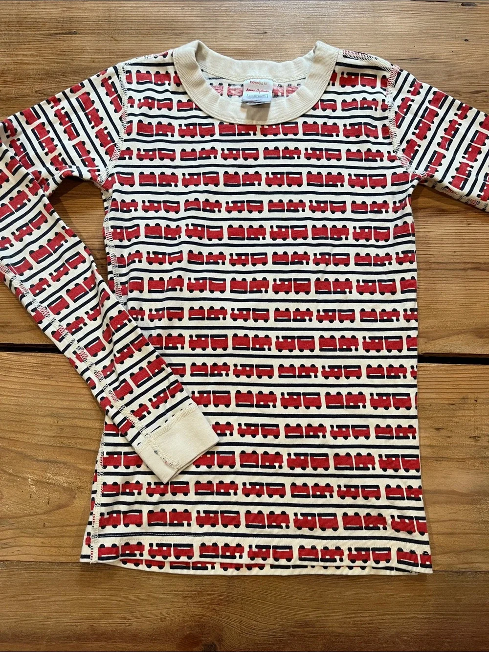 HANNA ANDERSSON 150 Train Print Organic Cotton Pajama Set